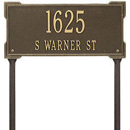 Whitehall Products LLC - WH1124 - 16 5/8"W x 7 7/8"H Roanoke Two Line Lawn Plaque