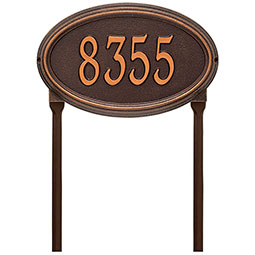 Whitehall Products LLC - WH1299 - 15"W x 9 1/2"H x 1 1/4"D Concord Oval One Line Lawn Plaque