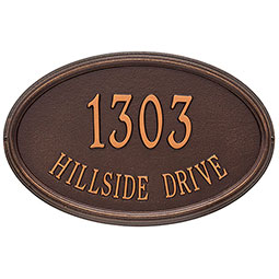 Whitehall Products LLC - WH1301 - 20 1/2"W x 13 1/4"H x 1 1/4"D Concord Oval Two Line Wall Plaque