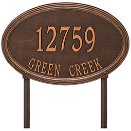 Whitehall Products LLC - WH1303 - 20 1/2"W x 13 1/4"H x 1 1/4"D Concord Oval Two Line Lawn Plaque