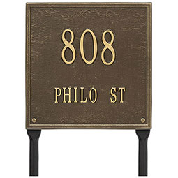 Whitehall Products LLC - WH2114 - 11"W x 11"H Square Two Line Lawn Plaque