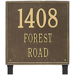 Whitehall Products LLC - WH2121 - 15"W x 15"H Square Three Line Lawn Plaque