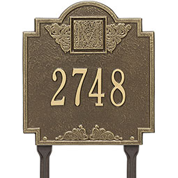 Whitehall Products LLC - WH5105 - 10 3/4"W x 11 3/4"H Monogram One Line Lawn Plaque
