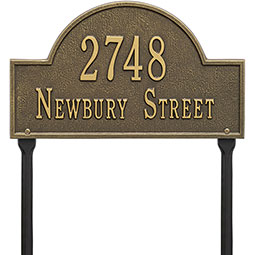 Whitehall Products LLC - WH1106 - 15 3/4"W x 9 1/4"H Arch Marker Two Line Lawn Plaque