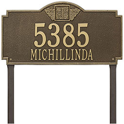 Whitehall Products LLC - WH5104 - 23 1/4"W x 12 1/4"H Monogram Two Line Lawn Plaque