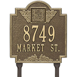 Whitehall Products LLC - WH5106 - 10 3/4"W x 11 3/4"H Monogram Two Line Lawn Plaque