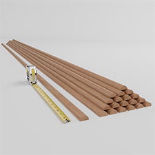 Ekena Millwork - SWHHR - Heritage Premier Half Round Stain Grade Solid Hardwood Adjustable Slat Wall Kit