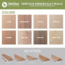Ekena Millwork - SWHHR - Heritage Premier Half Round Stain Grade Solid Hardwood Adjustable Slat Wall Kit