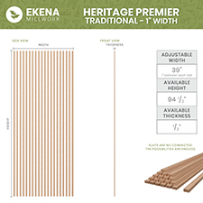 Ekena Millwork - SWHTR - Heritage Premier Traditional Stain Grade Solid Hardwood Adjustable Slat Wall Kit