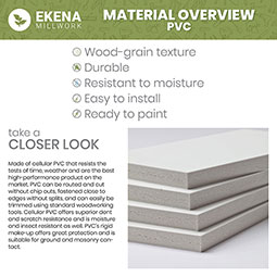 Ekena Millwork - WPPVC06X24EEU - 6"W x 24"H x 1"T  EdgeCraft Euphrates Style Seamless Wall Tile