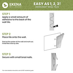 Ekena Millwork - WPPVC06X24EMO - 6"W x 24"H x 1"T  EdgeCraft Moraine Style Seamless Wall Tile