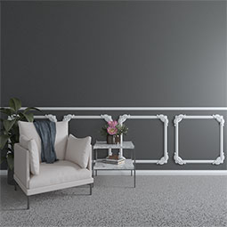 Ekena Millwork - PML08X08AS-4 - Endurathane Ashford Panel Moulding Corner, 8"W x 8"H x 1 1/8"P (matches moulding PML01X00AS), Factory Primed