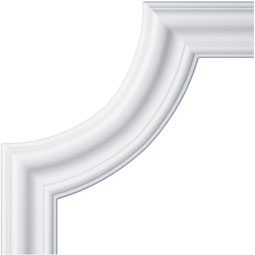 Ekena Millwork - PML12X12HA - Endurathane Hamilton Panel Moulding Corner, 12 3/4"W x 11 3/4"H x 1"P (matches moulding PML02X01HA), Factory Primed