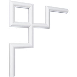 Ekena Millwork - PML12X12TR - Endurathane Traditional Panel Moulding Corner, 12 3/4"W x 11 3/4"H x 3/8"P (matches moulding PML00X00TR), Factory Primed
