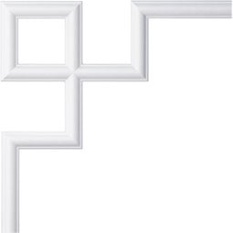 Ekena Millwork - PML12X12TR - Endurathane Traditional Panel Moulding Corner, 12 3/4"W x 11 3/4"H x 3/8"P (matches moulding PML00X00TR), Factory Primed