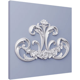 Ekena Millwork - ONL14X09X01IV - Endurathane Ivy Onlay, 14 5/8"W x 8 5/8"H x 1 1/8"P, Factory Primed