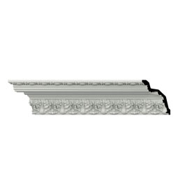 Ekena Millwork - MLD06X06X08LE - Endurathane Leia Crown Moulding, 5 1/2"H x 6"P x 8 1/8"F x 96"L, Factory Primed