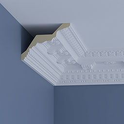Ekena Millwork - MLD05X07X08LE - Endurathane Leighton Crown Moulding, 5"H x 6 3/4"P x 8 3/8"F x 96"L, Factory Primed