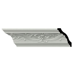 Ekena Millwork - MLD03X03X05AB - Endurathane Abel Crown Moulding, 3 1/8"H x 3 1/8"P x 4 1/2"F x 96"L, Factory Primed