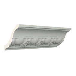 Ekena Millwork - MLD03X03X05AH - Endurathane Abraham Crown Moulding, 3 1/8"H x 3 1/8"P x 4 1/2"F x 96"L, Factory Primed