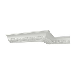 Ekena Millwork - MLD04X04X06VA - Endurathane Vanessa Crown Moulding, 4"H x 4"P x 5 5/8"F x 96"L, Factory Primed