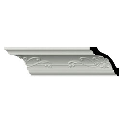 Ekena Millwork - MLD03X03X05WI - Endurathane Willow Crown Moulding, 3 1/8"H x 3 1/8"P x 5"F x 96"L, Factory Primed