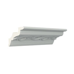 Ekena Millwork - MLD03X03X04DA - Endurathane Damian Crown Moulding, 2 3/4"H x 3 3/8"P x 4 3/8"F x 96"L, Factory Primed