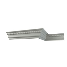 Ekena Millwork - MLD03X03X04FR - Endurathane Freya Crown Moulding, 3 3/8"H x 2 3/4"P x 4 1/8"F x 96"L, Factory Primed