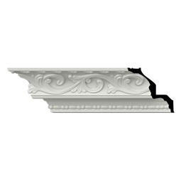 Ekena Millwork - MLD04X04X06MA - Endurathane Madeline Crown Moulding, 4"H x 4"P x 5 5/8"F x 96"L, Factory Primed
