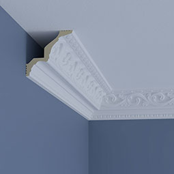 Ekena Millwork - MLD04X04X06MA - Endurathane Madeline Crown Moulding, 4"H x 4"P x 5 5/8"F x 96"L, Factory Primed