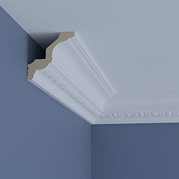 Ekena Millwork - MLD04X04X06FE - Endurathane Felix Crown Moulding, 4"H x 4"P x 5 3/4"F x 96"L, Factory Primed