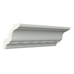 Ekena Millwork - MLD04X04X06OP - Endurathane Ophelia Crown Moulding, 4"H x 4"P x 5 3/4"F x 96"L, Factory Primed