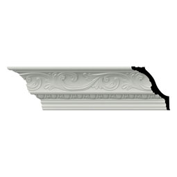 Ekena Millwork - MLD05X05X07SY - Endurathane Sylvia Crown Moulding, 5 1/4"H x 4 5/8"P x 7"F x 96"L, Factory Primed