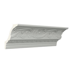 Ekena Millwork - MLD05X05X07SY - Endurathane Sylvia Crown Moulding, 5 1/4"H x 4 5/8"P x 7"F x 96"L, Factory Primed