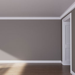 Ekena Millwork - MLD05X05X07EL - Endurathane Elizabeth Crown Moulding, 4 1/2"H x 4 3/4"P x 6 5/8"F x 96"L, Factory Primed