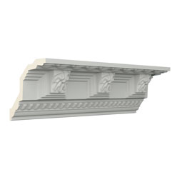 Ekena Millwork - MLD03X03X05GR - Endurathane Grayson Crown Moulding, 3 1/8"H x 3 1/8"P x 4 1/2"F x 96"L, Factory Primed