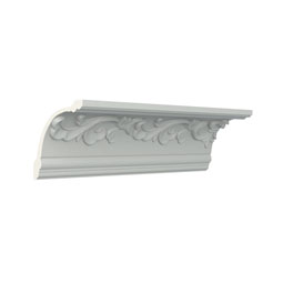 Ekena Millwork - MLD07X07X10NO - Endurathane Noelle Crown Moulding, 7"H x 7"P x 10"F x 96"L, Factory Primed