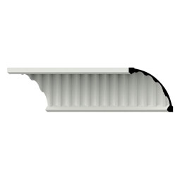 Ekena Millwork - MLD10X10X13ES - Endurathane Esenia Crown Moulding, 9 1/2"H x 9 1/2"P x 13 3/8"F x 48"L, Factory Primed