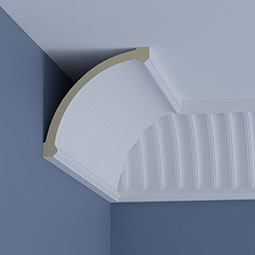 Ekena Millwork - MLD10X10X13ES - Endurathane Esenia Crown Moulding, 9 1/2"H x 9 1/2"P x 13 3/8"F x 48"L, Factory Primed