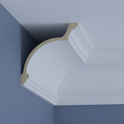 Ekena Millwork - MLD11X11X15AR - Endurathane Aria Crown Moulding, 11"H x 10 5/8"P x 15 3/8"F x 96"L, Factory Primed