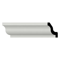 Ekena Millwork - MLD02X02X03NO - Endurathane Nora Crown Moulding, 2 3/8"H x 1 5/8"P x 2 7/8"F x 96"L, Factory Primed