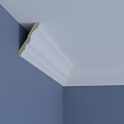Ekena Millwork - MLD04X03X05AL - Endurathane Alicia Crown Moulding, 4"H x 2 1/2"P x 4 5/8"F x 96"L, Factory Primed