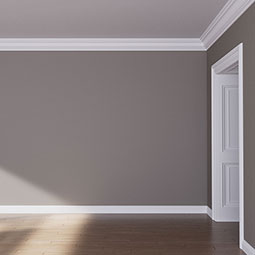 Ekena Millwork - MLD06X06X09EM - Endurathane Emma Crown Moulding, 6 1/4"H x 6 3/8"P x 9"F x 96"L, Factory Primed