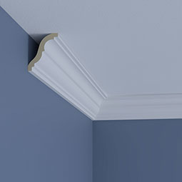 Ekena Millwork - MLD03X03X04EN - Endurathane Enzo Crown Moulding, 3 1/8"H x 2 1/2"P x 4"F x 96"L, Factory Primed