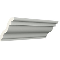 Ekena Millwork - MLD03X03X05CO - Endurathane Cooper Crown Moulding, 3 3/8"H x 3 3/8"P x 4 7/8"F x 96"L, Factory Primed