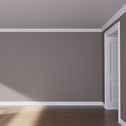 Ekena Millwork - MLD03X03X05CO - Endurathane Cooper Crown Moulding, 3 3/8"H x 3 3/8"P x 4 7/8"F x 96"L, Factory Primed