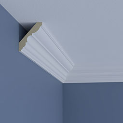 Ekena Millwork - MLD04X03X05SH - Endurathane Shia Crown Moulding, 3 1/2"H x 2 7/8"P x 4 1/2"F x 94 1/2"L, Factory Primed
