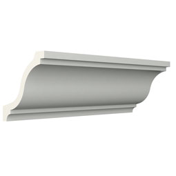 Ekena Millwork - MLD03X03X05MO - Endurathane Morgan Crown Moulding, 3 1/8"H x 3 1/8"P x 4 1/2"F x 96"L, Factory Primed