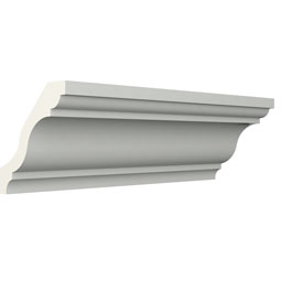 Ekena Millwork - MLD02X02X03LU - Endurathane Luna Crown Moulding, 2 3/8"H x 2 3/8"P x 3 3/8"F x 94 1/2"L, Factory Primed