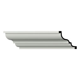 Ekena Millwork - MLD08X08X11OW - Endurathane Owen Crown Moulding, 7 7/8"H x 7 7/8"P x 11 1/8"F x 96"L, Factory Primed